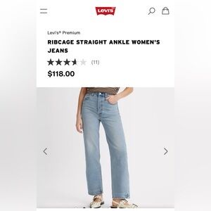 Levi’s Ribcage straight ankle jeans